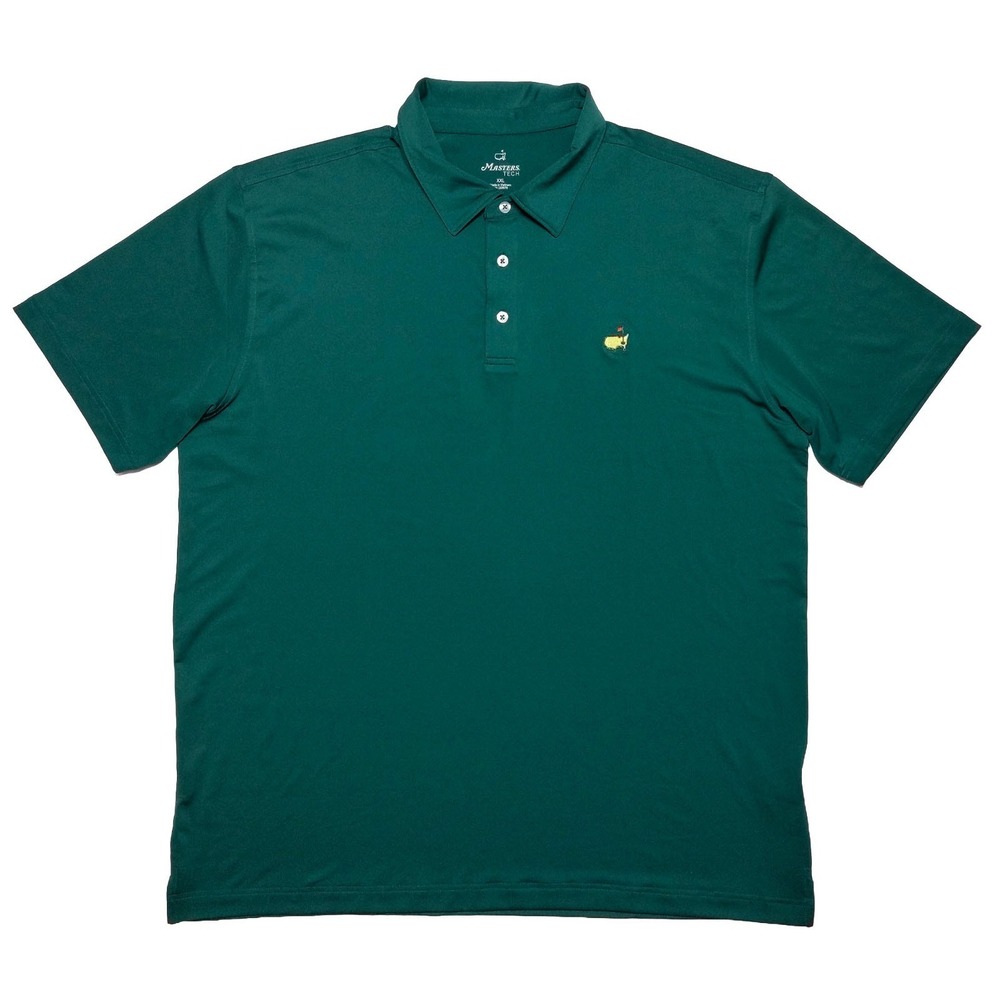 MASTERS TECH Short Sleeve Performance Polo Shirt Solid Green XXL 2XL